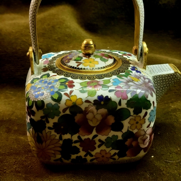 Antique Cloisonne Millefluer Teapot Inhaba Nanaho - Picture 8 of 8
